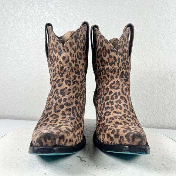 NEW Lane EMMA JANE Womens Cowboy Boots 6 Western Wear Animal Print Leather Short - Picture 5 of 11